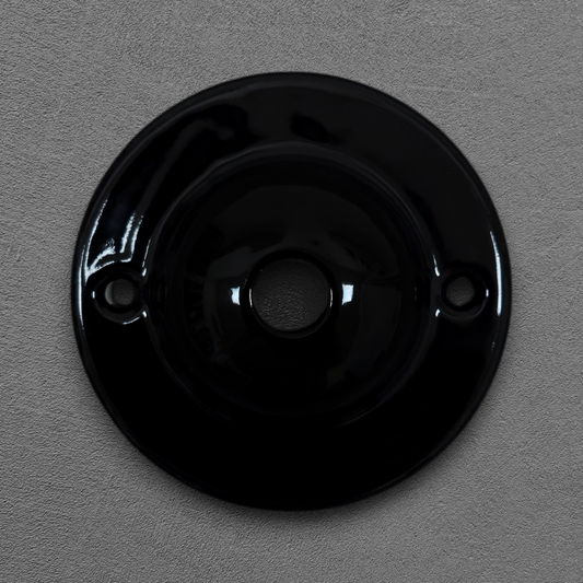 black porcelain dome ceiling rose 80x30mm, front