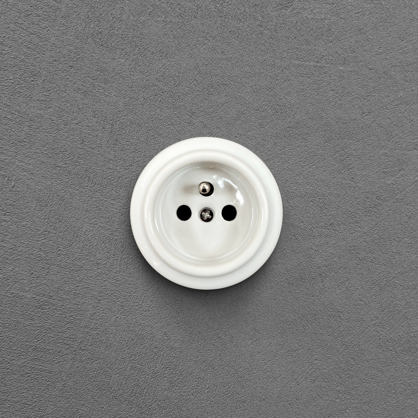 Power Socket Porcelain Loft Retro Electrical French Surface-Mounting Vintage Cottage Ceramic White