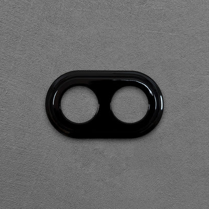 black porcelain double frame, flush-mount