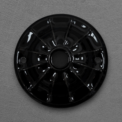 black porcelain lined ceiling rose 70x20mm, front