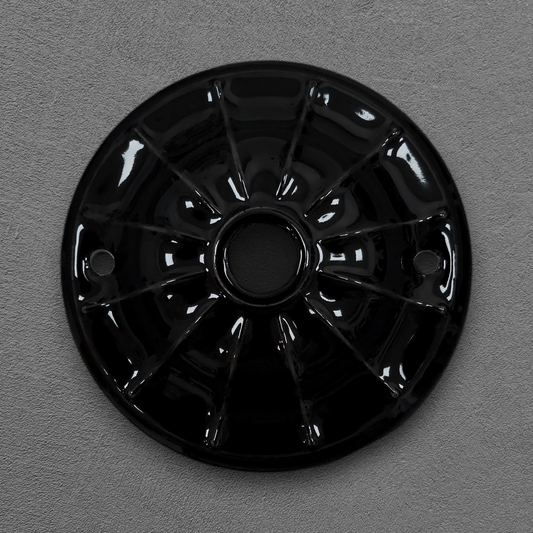 black porcelain lined ceiling rose 70x20mm, front