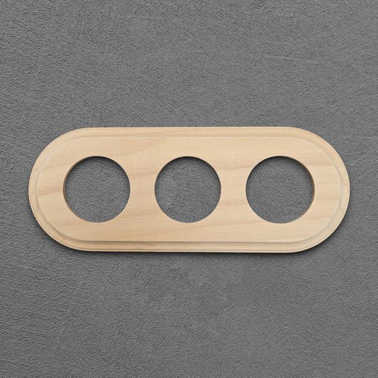 Wooden Loft Retro Triple Socket Frame For Flush-Mounted Series Vintage Cottage Natural Wood