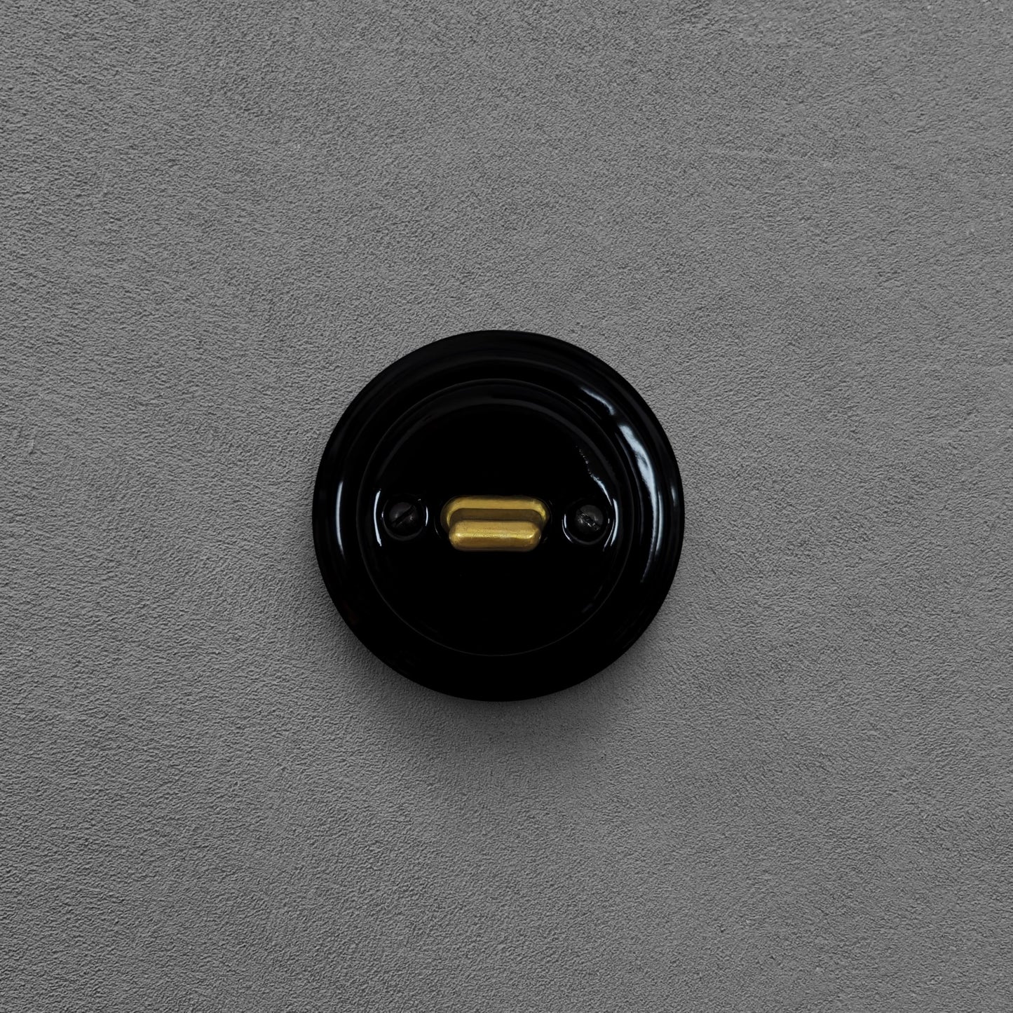Toggle Wall Light Switch Porcelain Cover 1 Crossing / Intermediate Switch Surface Mounted Loft Retro Vintage Cottage Ceramic Black