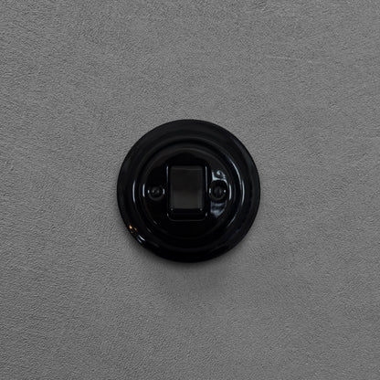 black porcelain 1gang2way big key light switch, flush-mount