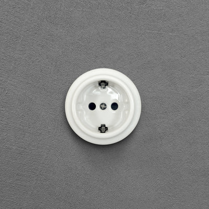 Power Socket Porcelain Loft Retro Electrical German Schuko Surface-Mounting Vintage Cottage Ceramic White