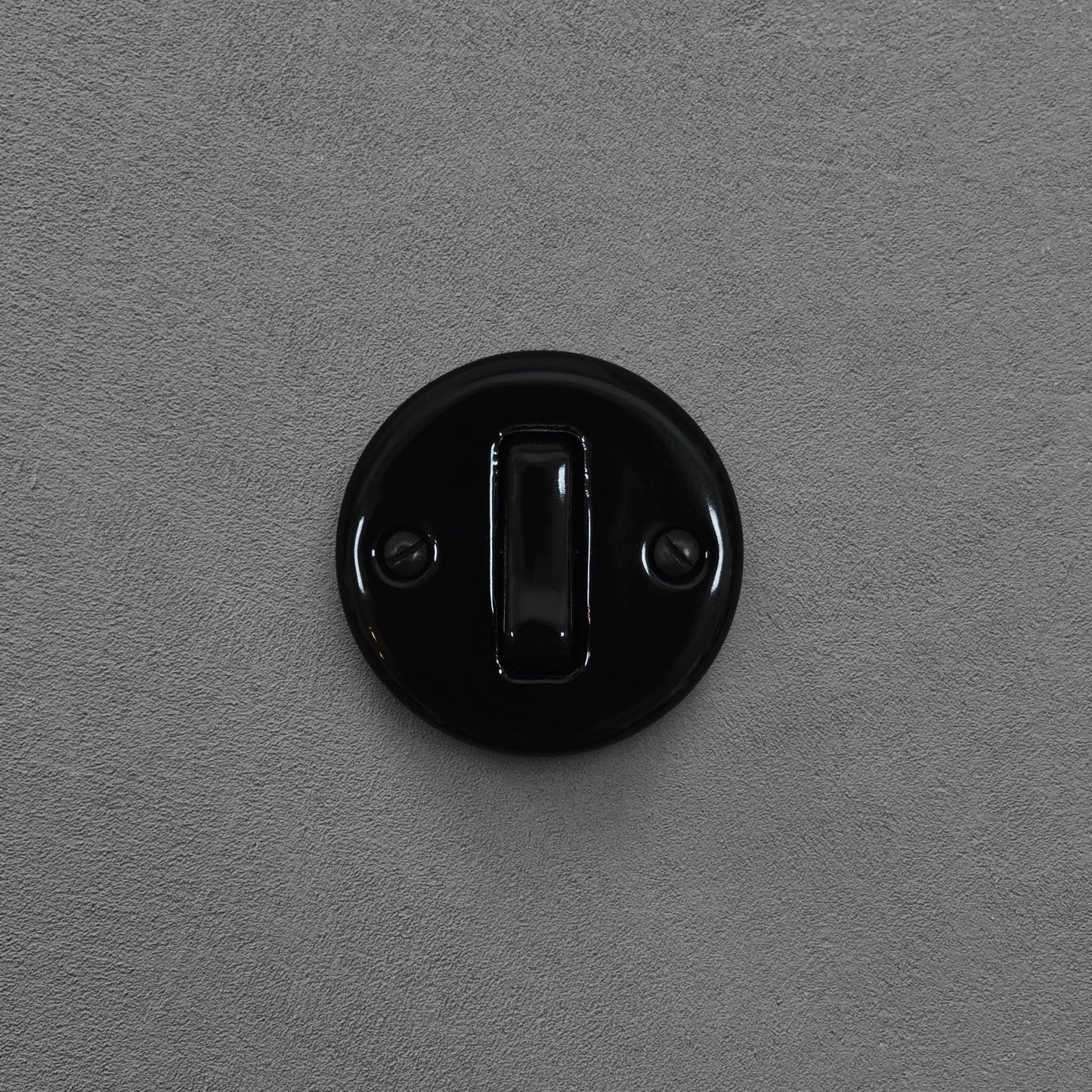 Light Switch Porcelain Loft Retro 1 Gang Two-way Surface-Mounting Vintage Cottage Ceramic Black
