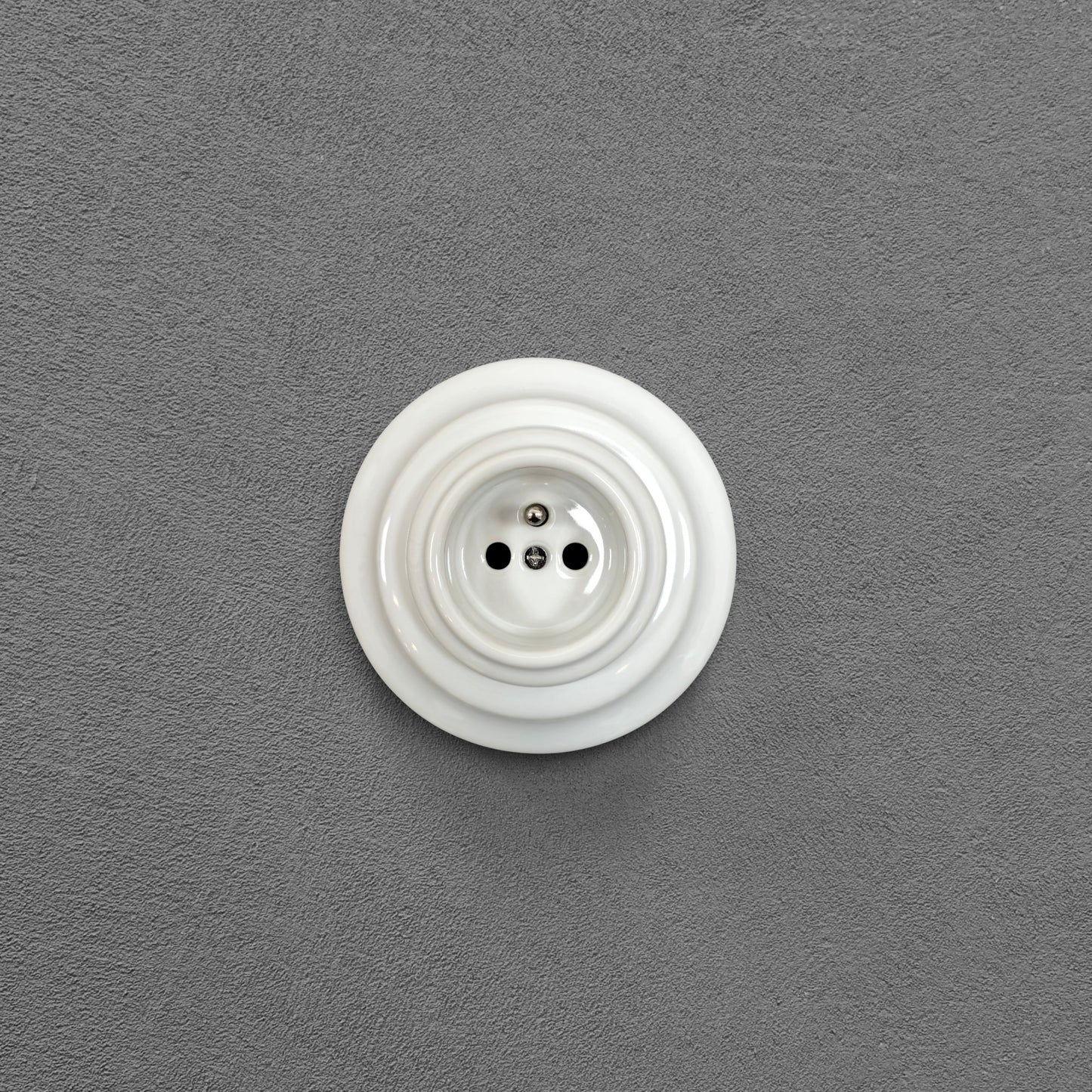 Porcelain Loft Retro Electrical French Socket Flush-Mounting Vintage Cottage Ceramic White