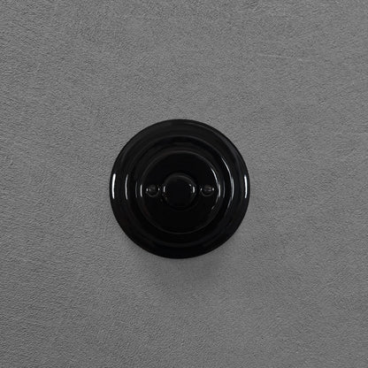 Retro Loft Style Dimmer Light Switch Industrial Flushed-Mounting Vintage Cottage Ceramic Black
