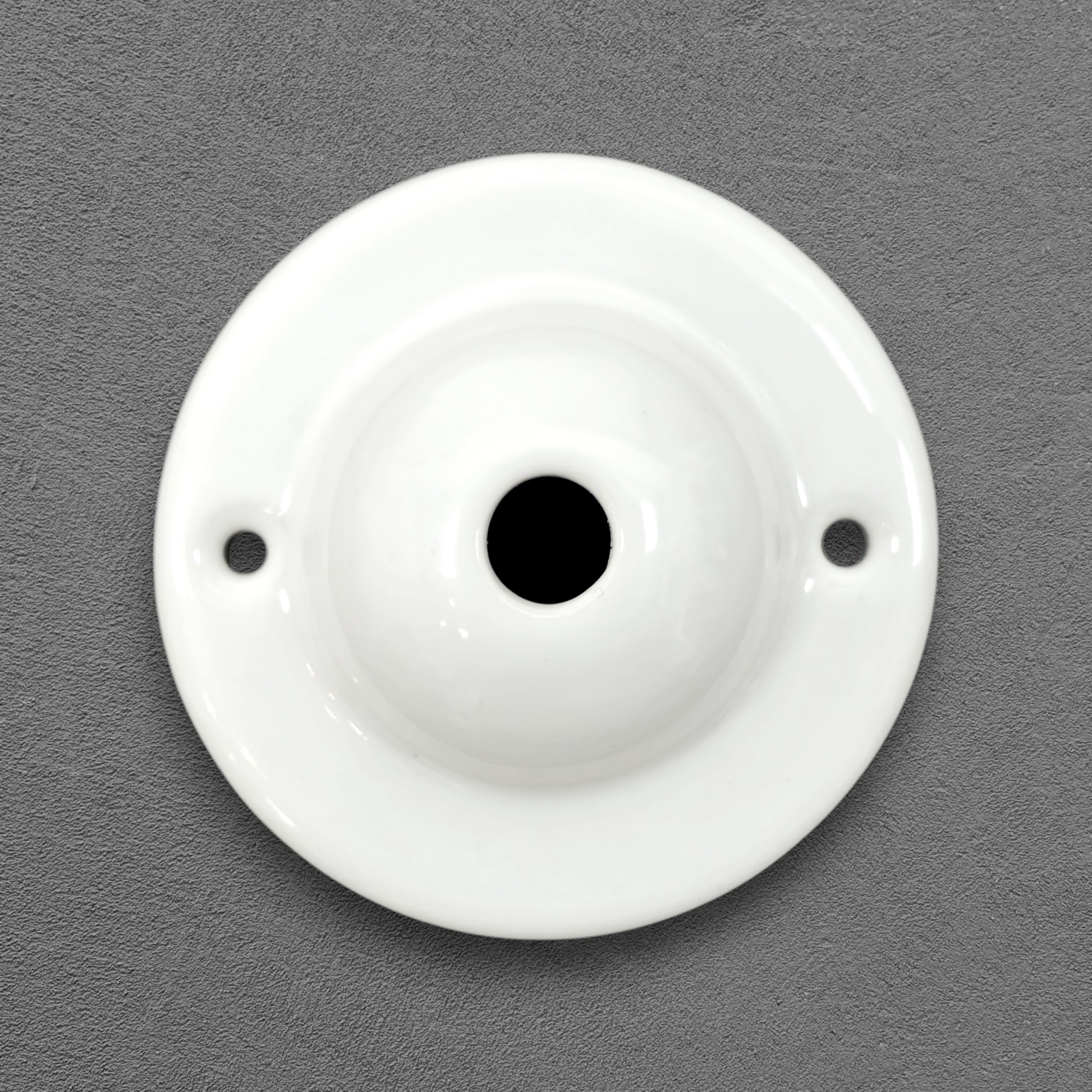 white porcelain dome ceiling rose 80x30mm, front