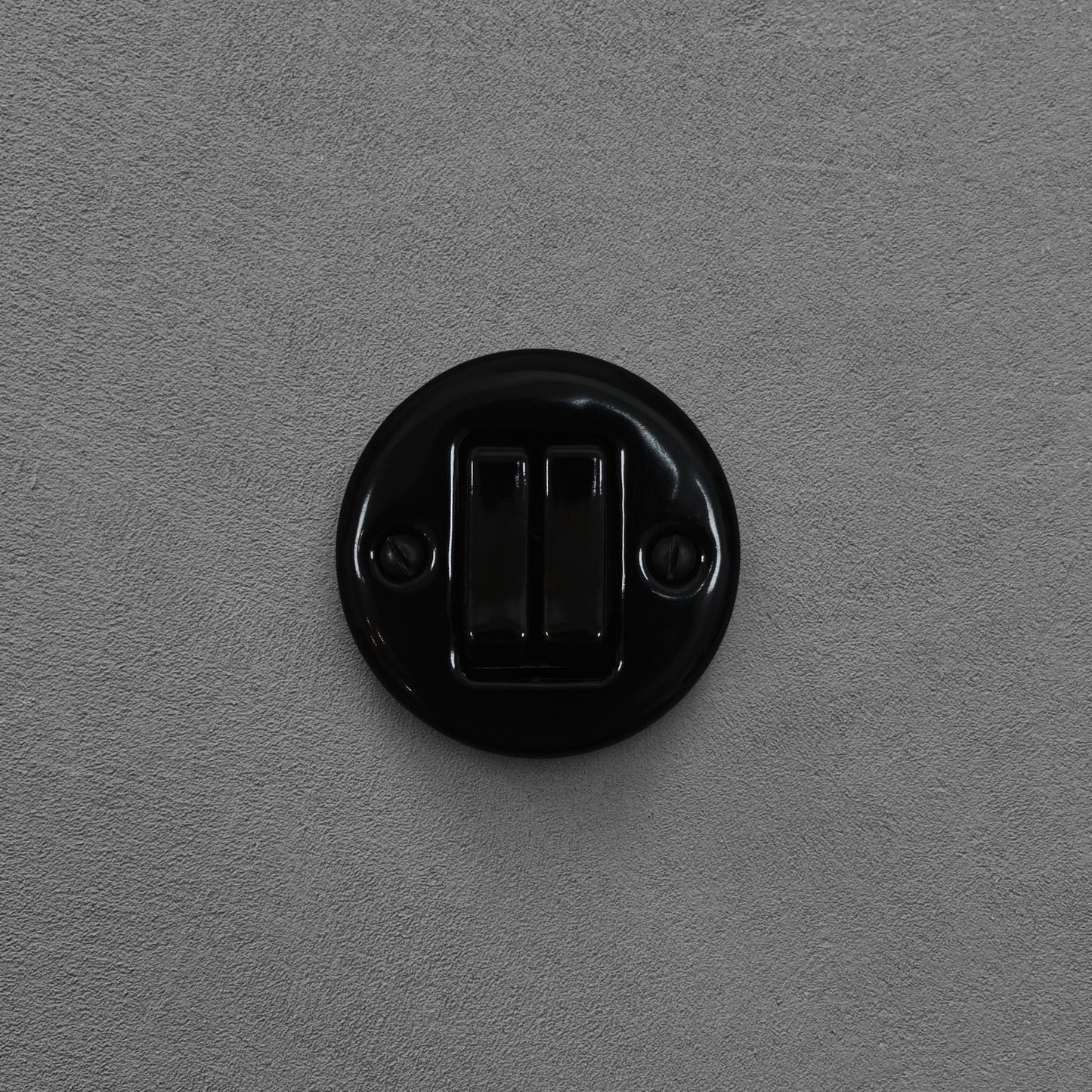 Light Switch Porcelain Loft Retro 2 Gang Two-way Surface-Mounting Vintage Cottage Ceramic Black