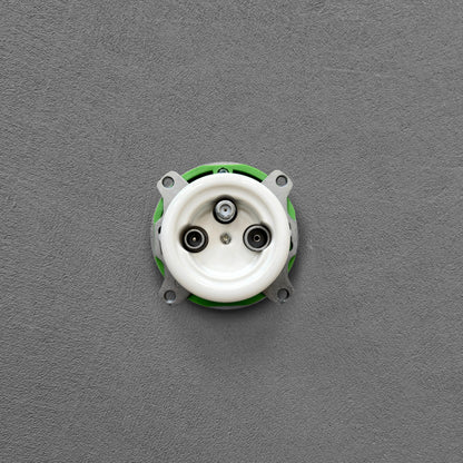 White porcelain TV+SAT socket insert, flush-mounted