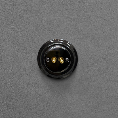 black porcelain 2gang2way toggle switch, flush-mount
