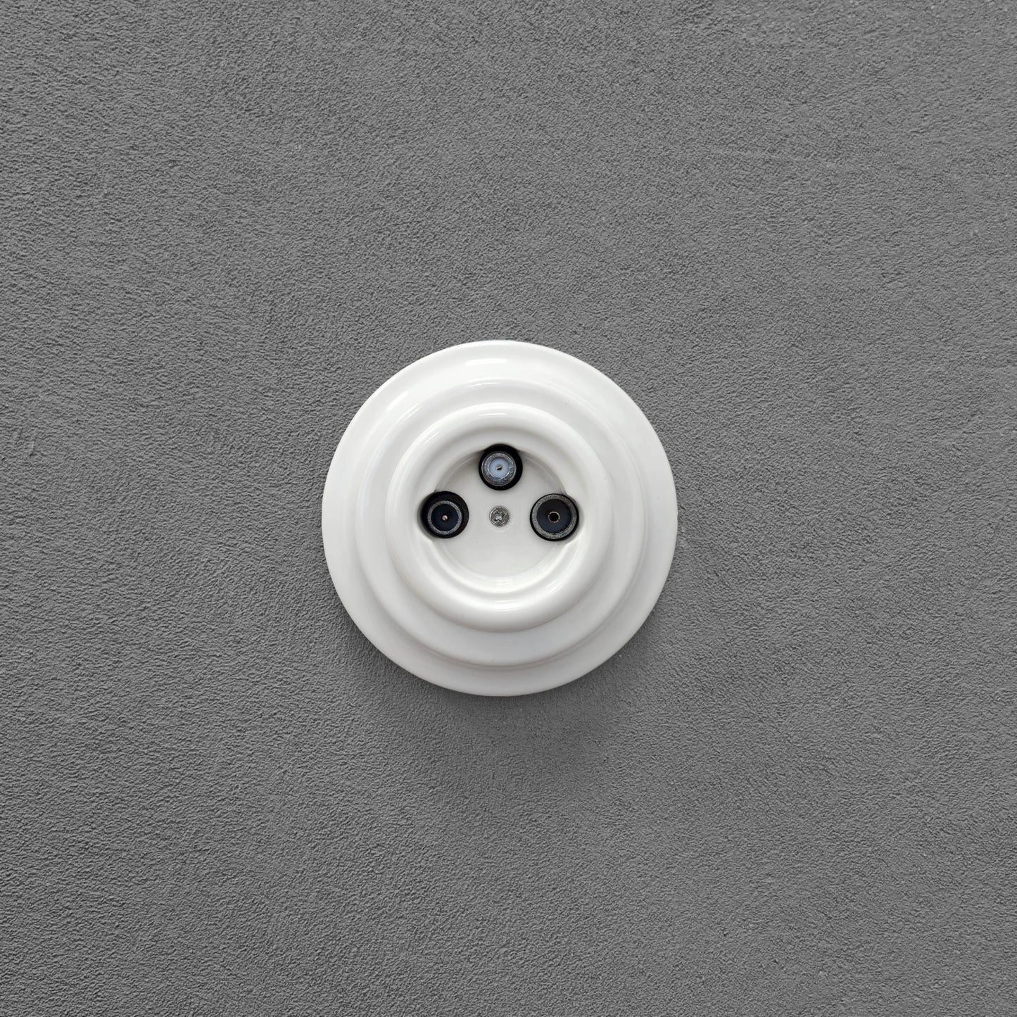 Porcelain Loft Retro Electrical TV/SAT Socket Flush-Mounting Vintage Cottage Ceramic White