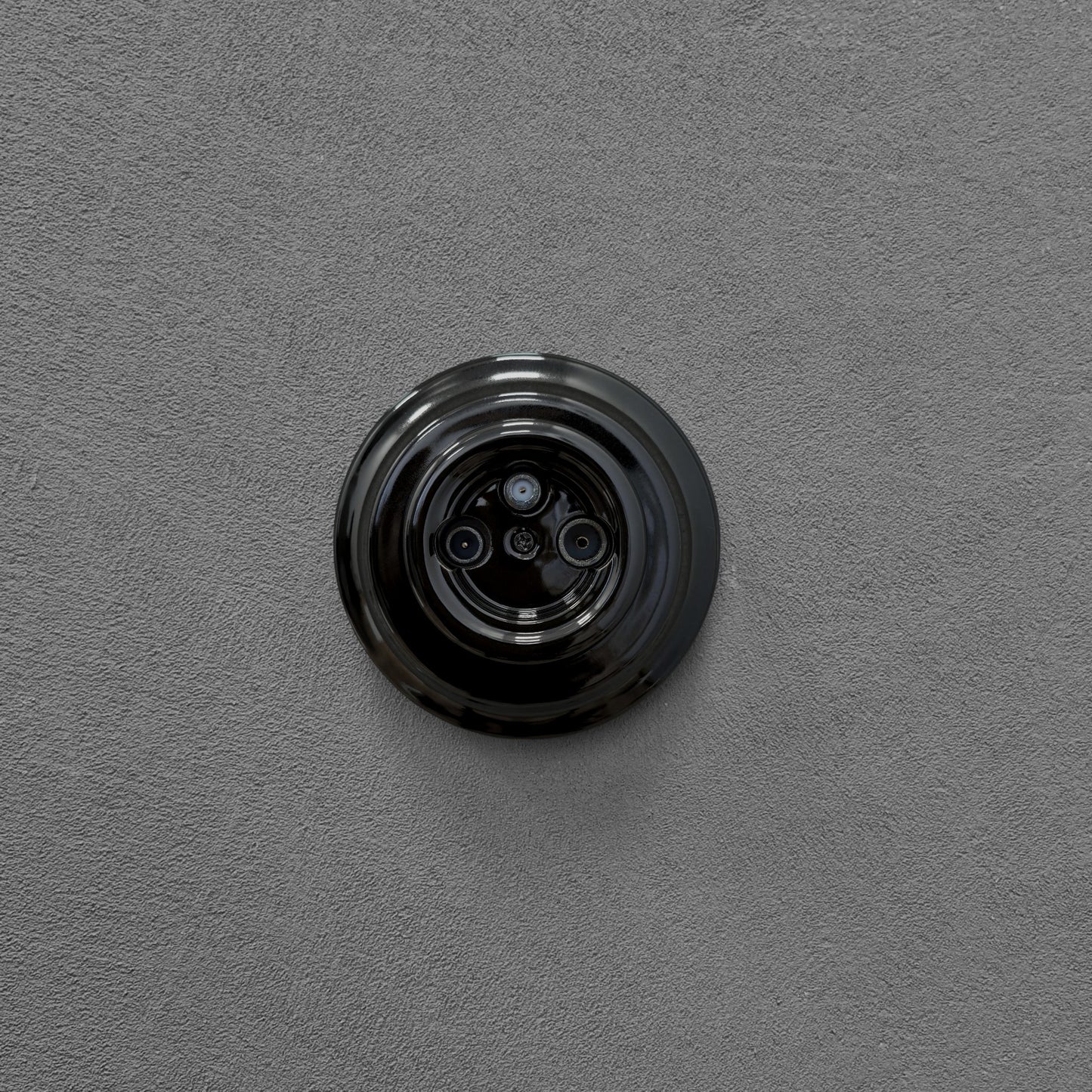 Porcelain Loft Retro Electrical TV/SAT Socket Flush-Mounting Vintage Cottage Ceramic Black