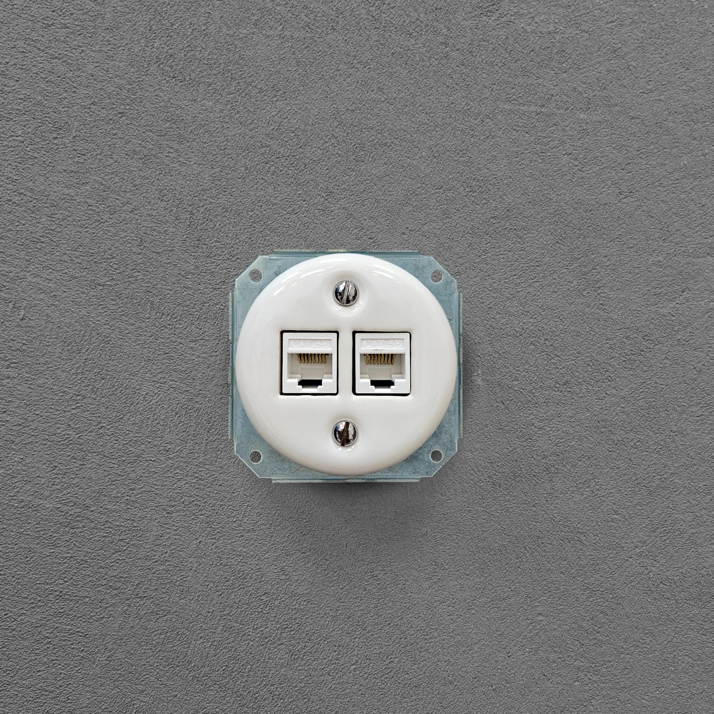 Porcelain Loft Retro Connection Inner Part Electrical Network Socket RJ45 Flush-Mounting Vintage Cottage Ceramic White