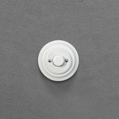 Retro Loft Style Dimmer Light Switch Industrial Flushed-Mounting Vintage Cottage Ceramic White