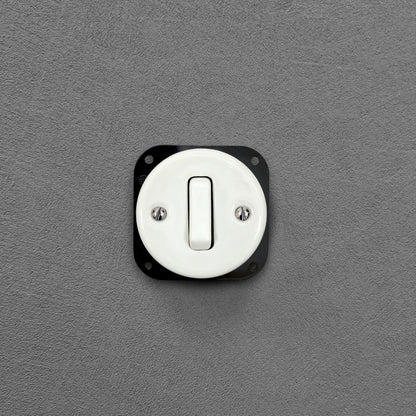 Light Switch Porcelain Loft Retro 1-gang Connection Inner Part Two-way Flush-Mounting Vintage Cottage Ceramic White