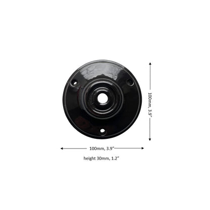 Ceiling Rose Big Cone Shape Porcelain Surface Mounting Vintage Loft Retro Cottage Ceramic Black