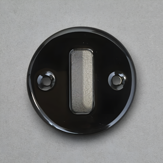 Retro style Black Ceramic Frame Replacement Part Flushed-Mounted Push Button Switch-Single Loft Vintage Cottage