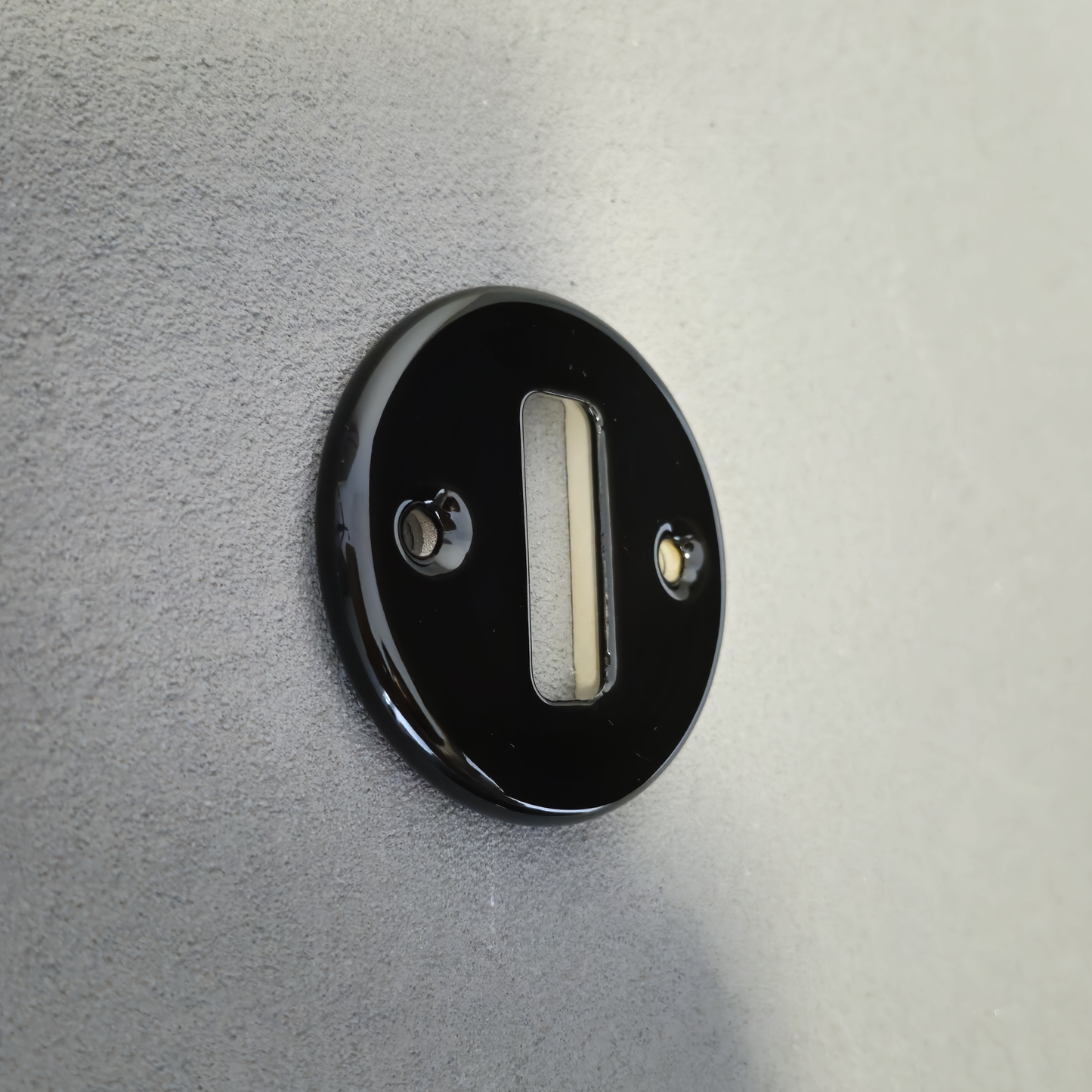 Retro style Black Ceramic Frame Replacement Part Flushed-Mounted Push Button Switch-Single Loft Vintage Cottage