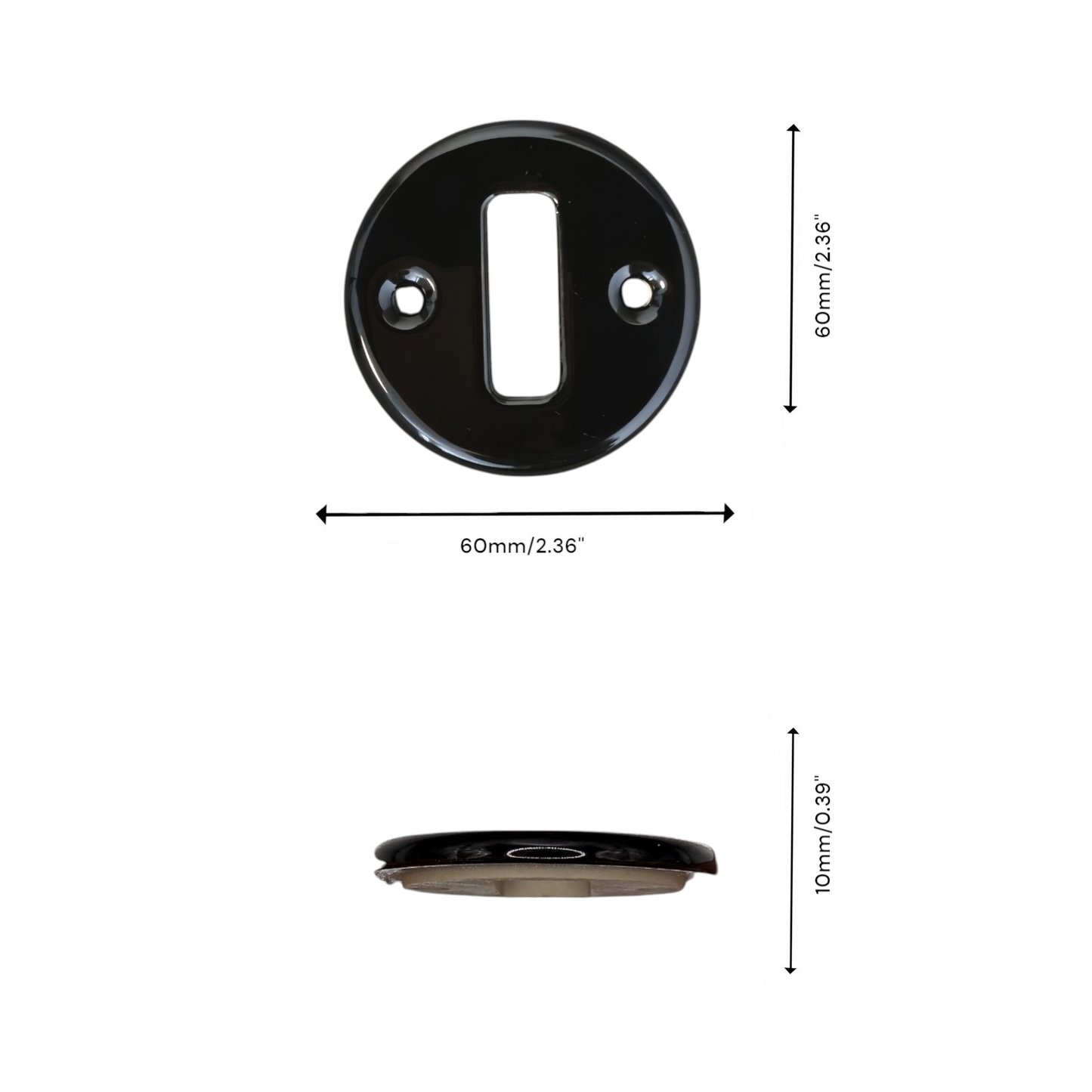 Retro style Black Ceramic Frame Replacement Part Flushed-Mounted Push Button Switch-Single Loft Vintage Cottage