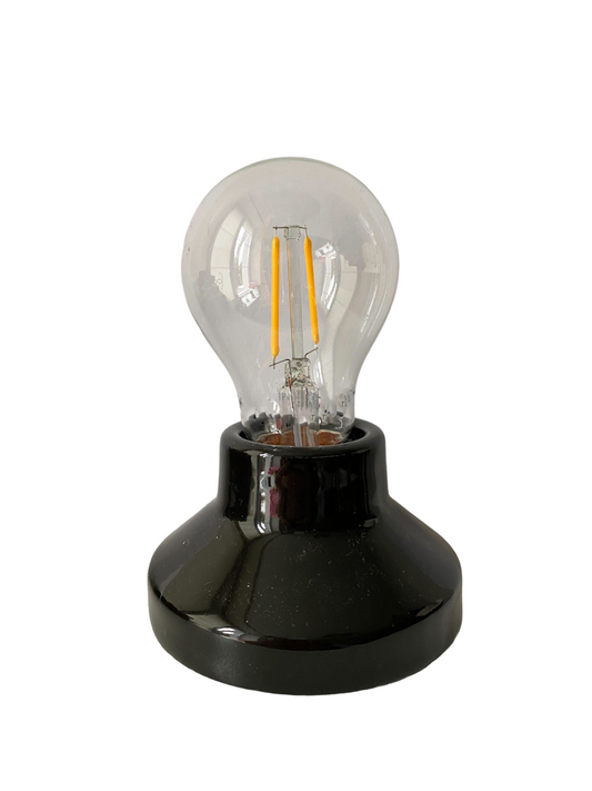 Porcelain High Frequency Lamp Holder E27 Vintage Loft Retro Cottage Ceramic Black