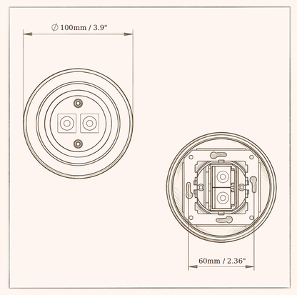 Flush Mount Duo Audio Socket – Black Porcelain