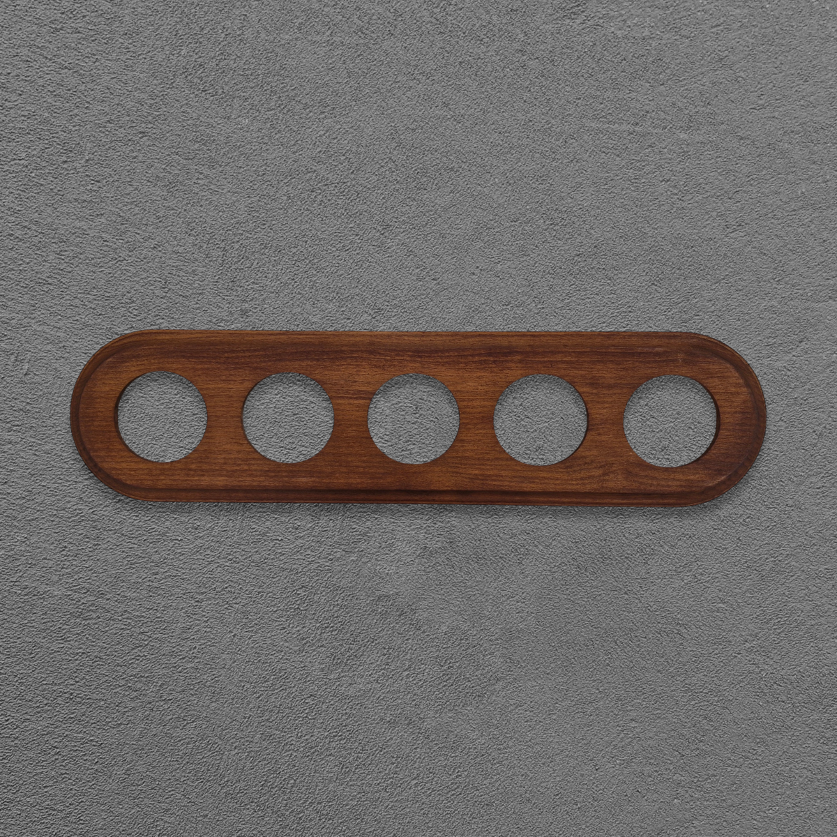 Flush Mount Socket and Switch Fivefold Frame in Dark Wood