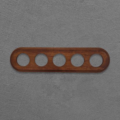 Flush Mount Socket and Switch Fivefold Frame in Dark Wood
