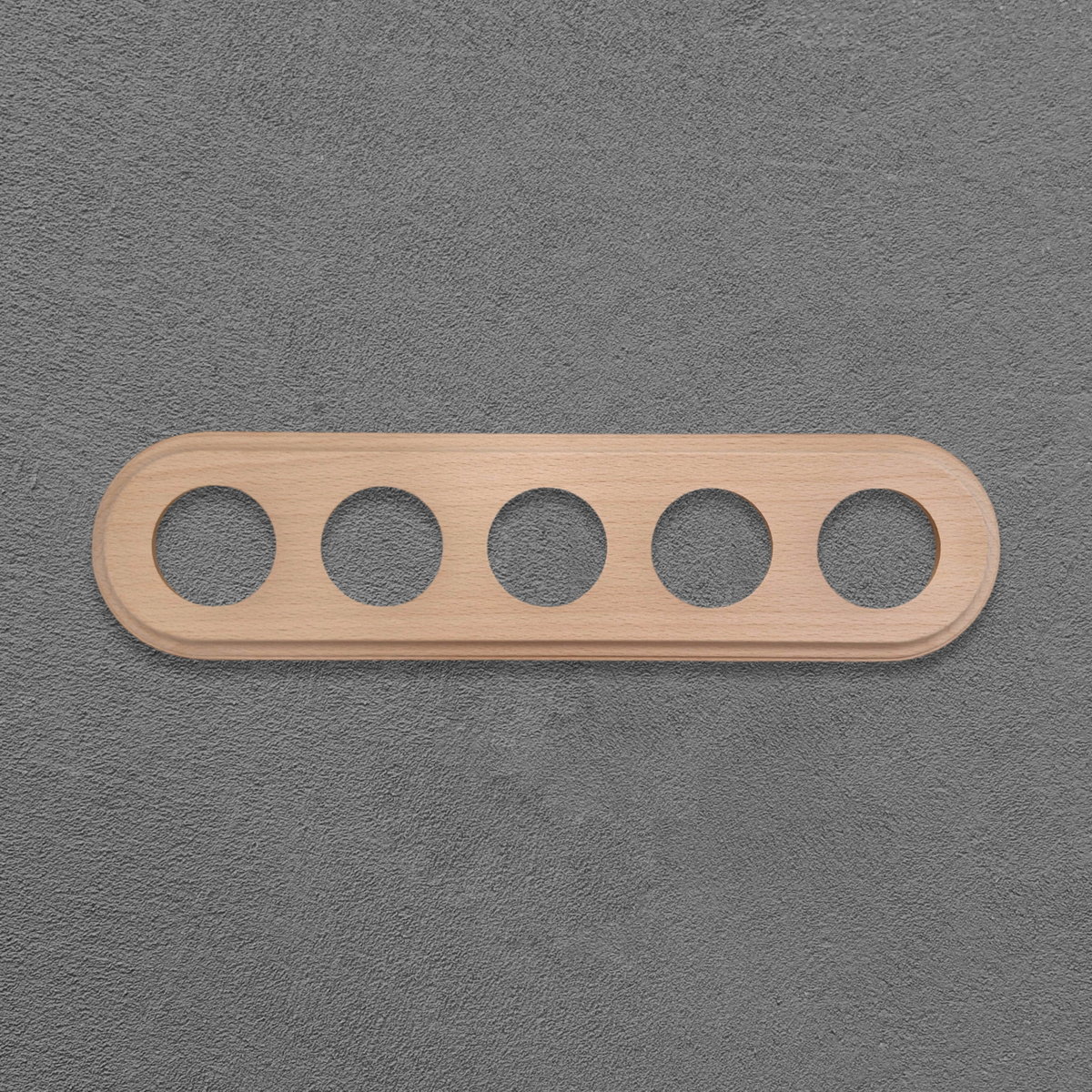 Flush Mount Socket and Switch Fivefold Frame in Light Wood