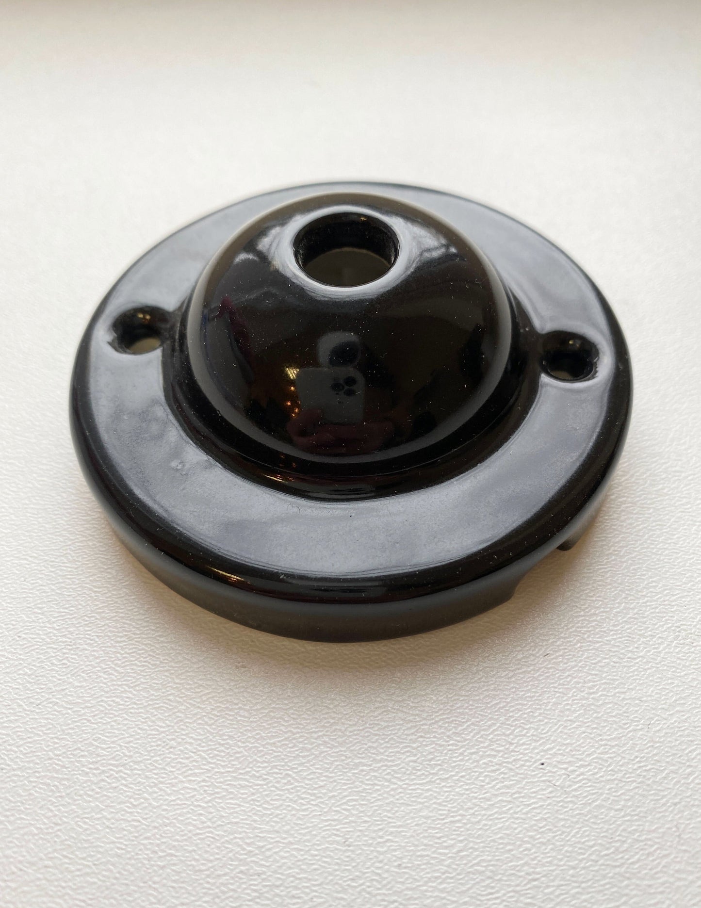 Ceiling Rose Dome Shape Porcelain Surface Mounting Vintage Loft Retro Cottage Ceramic Black