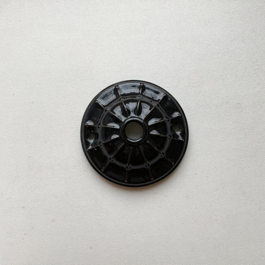 Ceiling Rose Lined Design Porcelain Surface Mounting Vintage Loft Retro Cottage Ceramic Black