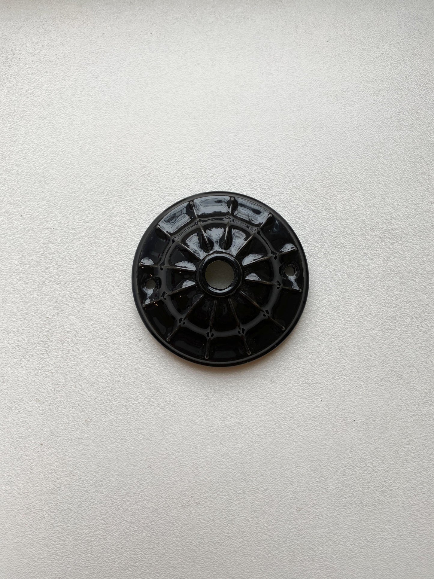 Ceiling Rose Lined Design Porcelain Surface Mounting Vintage Loft Retro Cottage Ceramic Black