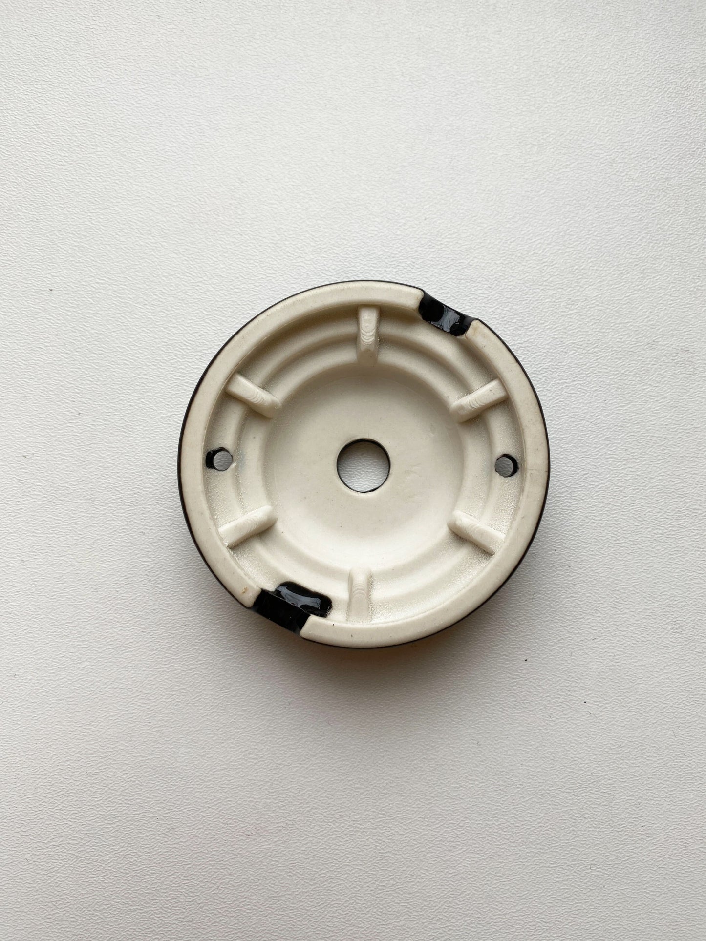 Ceiling Rose Lined Design Porcelain Surface Mounting Vintage Loft Retro Cottage Ceramic Black