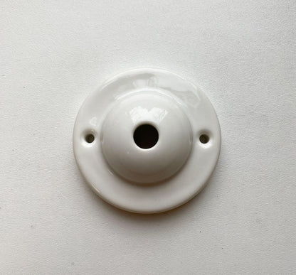 Ceiling Rose Dome Shape Porcelain Surface Mounting Vintage Loft Retro Cottage Ceramic White