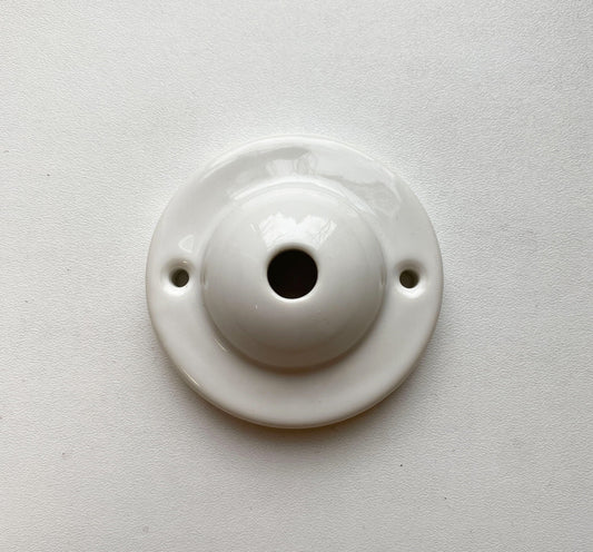 Ceiling Rose Dome Shape Porcelain Surface Mounting Vintage Loft Retro Cottage Ceramic White