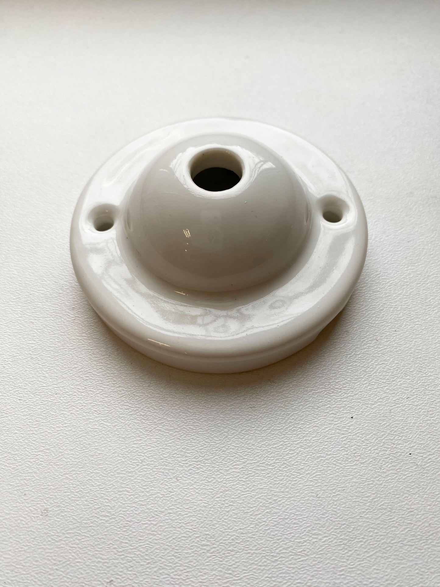 Ceiling Rose Dome Shape Porcelain Surface Mounting Vintage Loft Retro Cottage Ceramic White