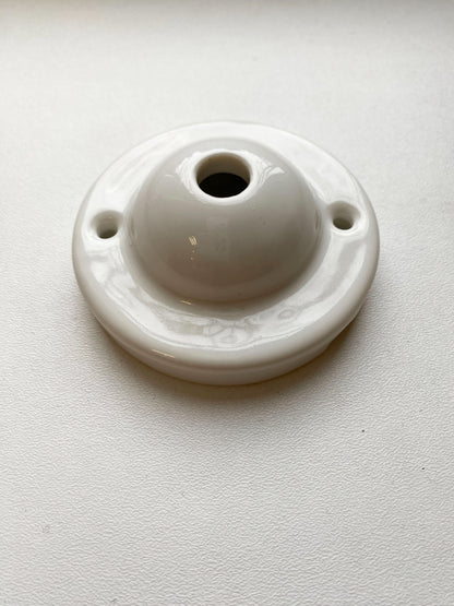 Ceiling Rose Dome Shape Porcelain Surface Mounting Vintage Loft Retro Cottage Ceramic White