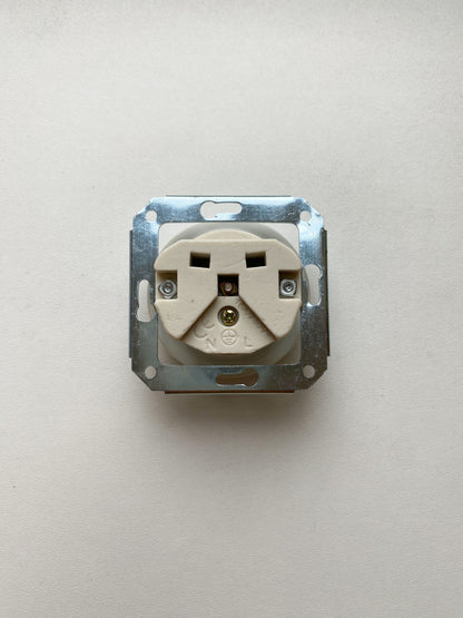 Power Socket Insert Porcelain Loft Retro Electrical French Schuko Flush-Mounting Vintage Cottage Ceramic White