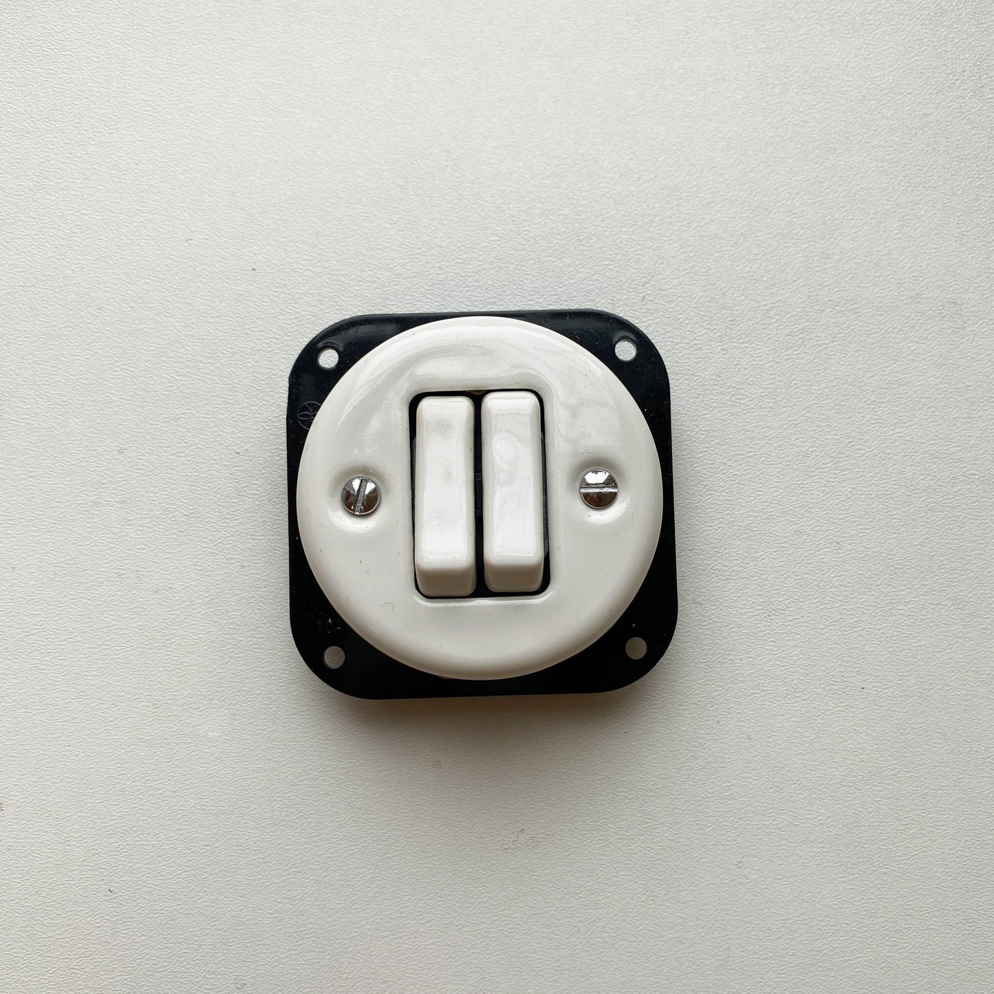 Light Switch Porcelain Loft Retro 2-gang Connection Inner Part Two-way Flush-Mounting Vintage Cottage Ceramic White