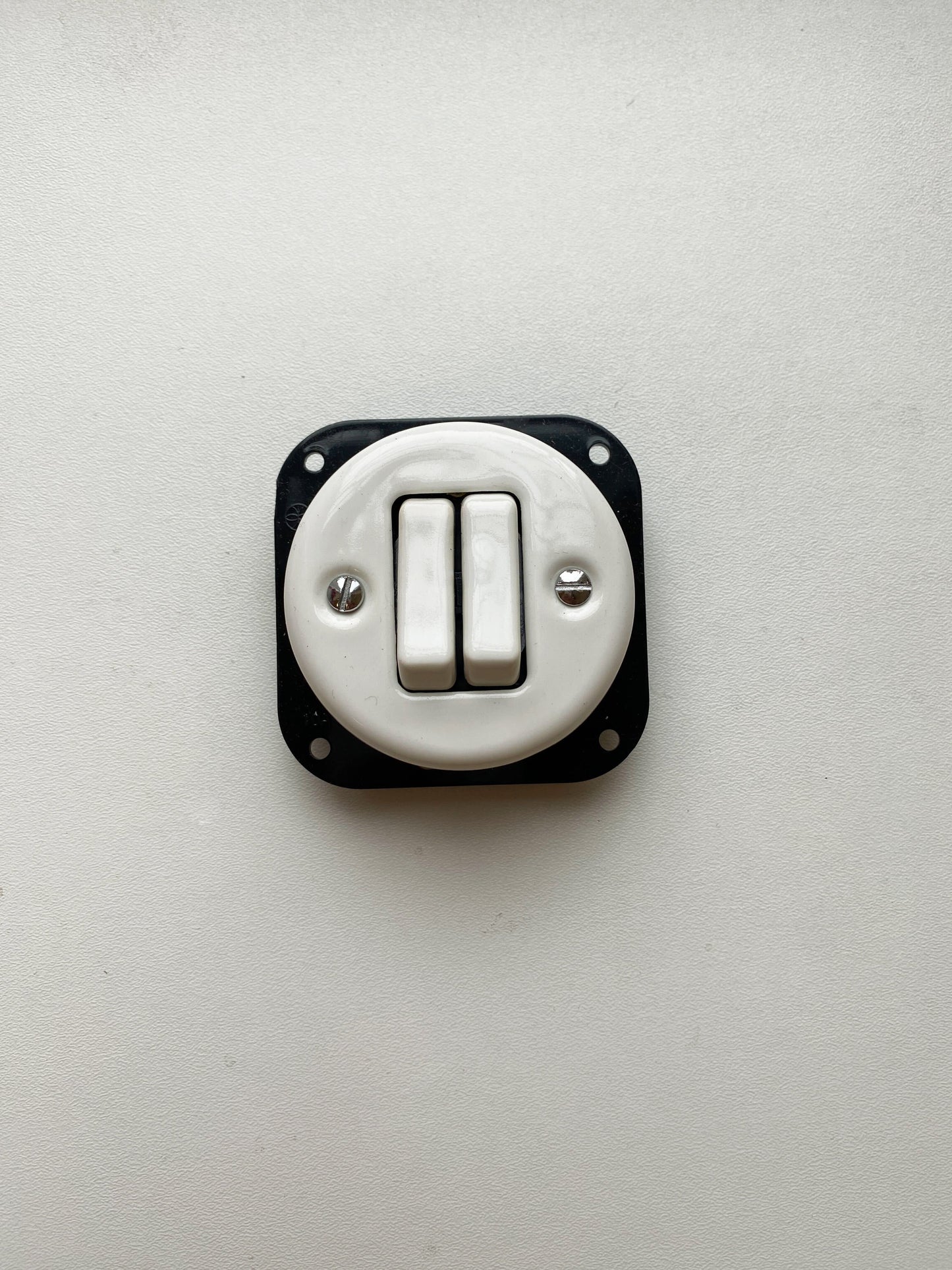 Light Switch Porcelain Loft Retro 2-gang Connection Inner Part Two-way Flush-Mounting Vintage Cottage Ceramic White