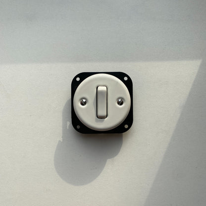 Light Switch Porcelain Loft Retro 1-gang Connection Inner Part Two-way Flush-Mounting Vintage Cottage Ceramic White