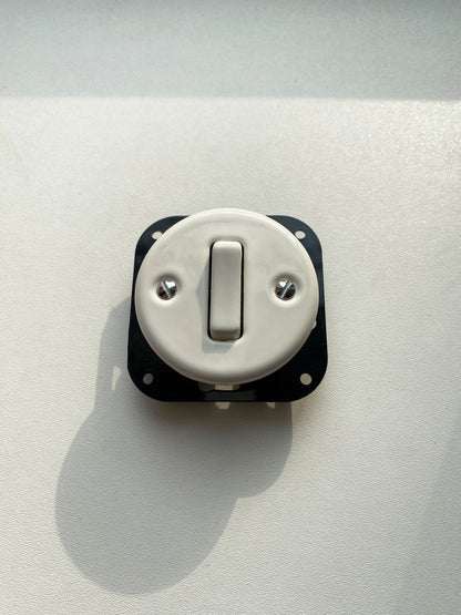 Light Switch Porcelain Loft Retro 1-gang Connection Inner Part Two-way Flush-Mounting Vintage Cottage Ceramic White