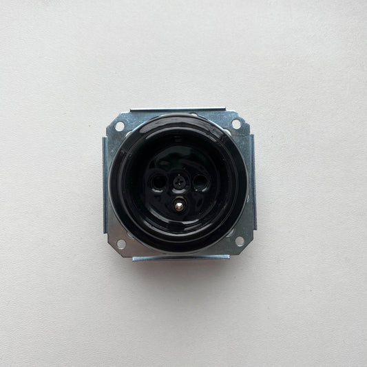 Power Socket Insert Porcelain Loft Retro Electrical French Flush-Mounting Vintage Cottage Ceramic Black