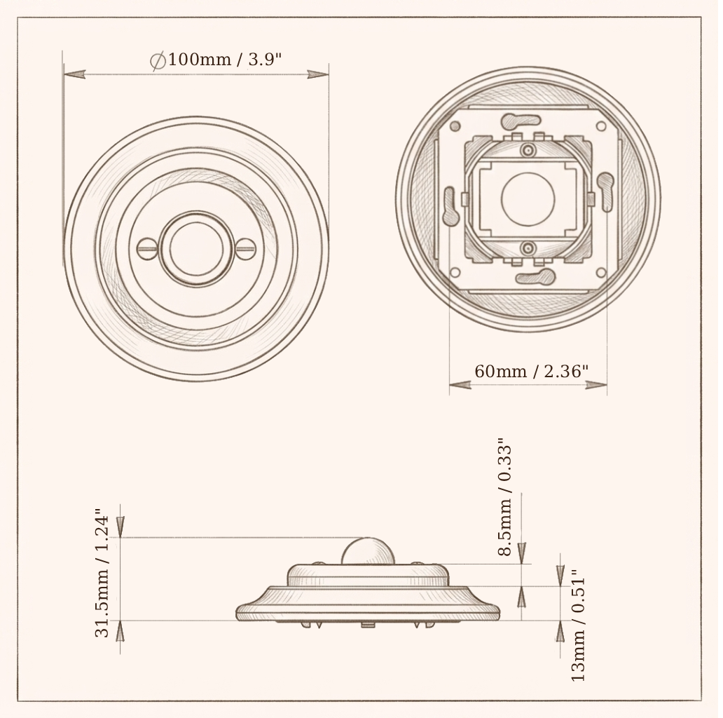 Flush Mount Motion Sensor – White Porcelain