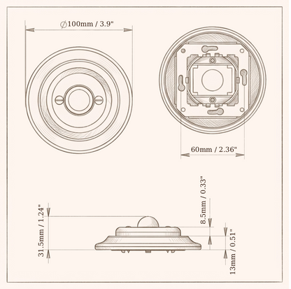 Flush Mount Motion Sensor – White Porcelain