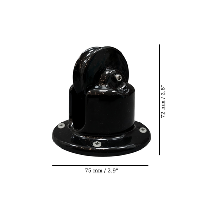 black porcelain pulley light fixture, surface-mount, measurements