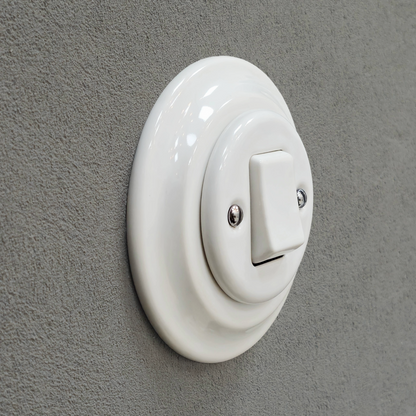 white porcelain 1gang2way big key light switch, flush-mount, angled