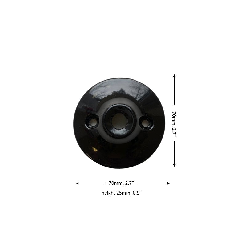 Ceiling Rose Cone Shape Porcelain Surface Mounting Vintage Loft Retro Cottage Ceramic Black
