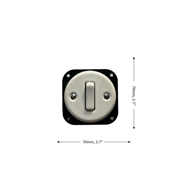 Light Switch Porcelain Loft Retro 1-gang Connection Inner Part Two-way Flush-Mounting Vintage Cottage Ceramic White